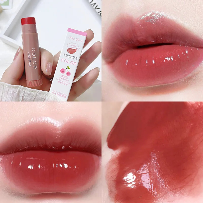 Colored moisturizing lip balm