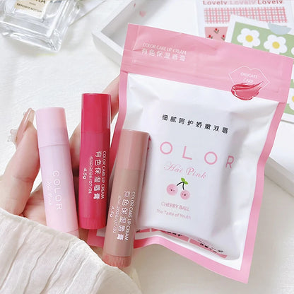 Colored moisturizing lip balm