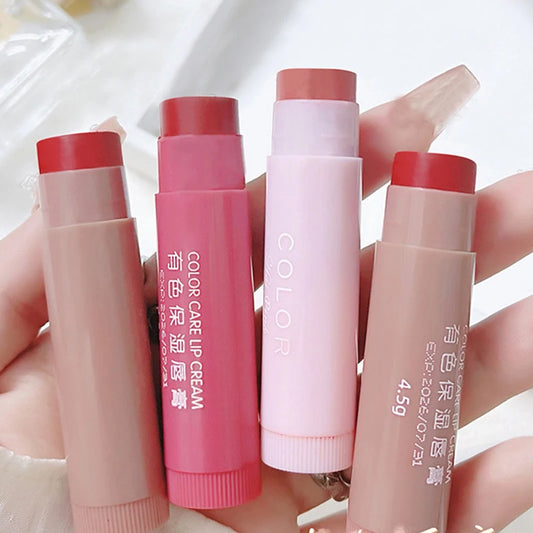 Colored moisturizing lip balm