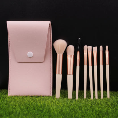 Mini Brush 8-Piece Makeup Bag Portable concealer powder brush set soft fur make-up tool