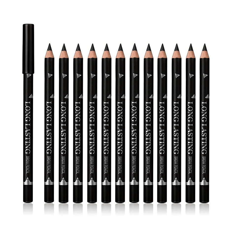 6/12Pcs Eye Brow Pencil Waterproof Professional Women Eye Makeup Pen Easy Color Natural Black Brown Cosmetic Beauty Eyebrow Tool