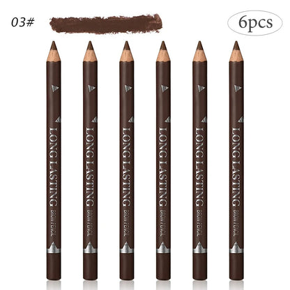 6/12Pcs Eye Brow Pencil Waterproof Professional Women Eye Makeup Pen Easy Color Natural Black Brown Cosmetic Beauty Eyebrow Tool