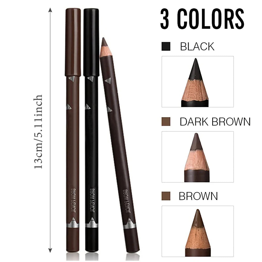 6/12Pcs Eye Brow Pencil Waterproof Professional Women Eye Makeup Pen Easy Color Natural Black Brown Cosmetic Beauty Eyebrow Tool