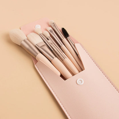 Mini Brush 8-Piece Makeup Bag Portable concealer powder brush set soft fur make-up tool