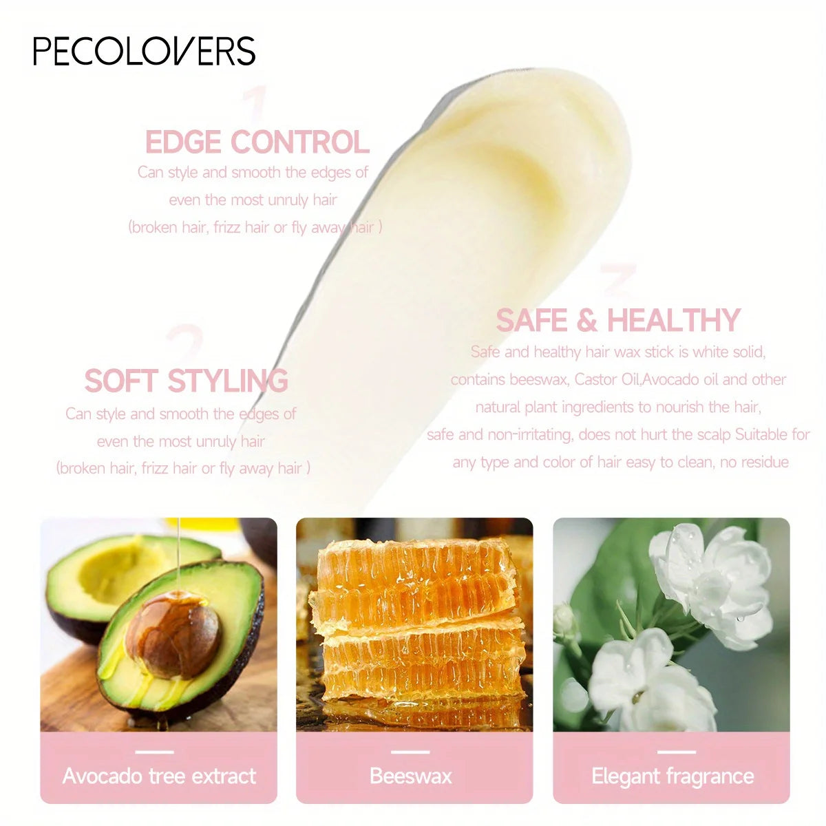 1pcs Hair Wax Stick For Fly Aways And Frizz Hair, Fruit Flavour, Portable Hair Styling Pomade Stick