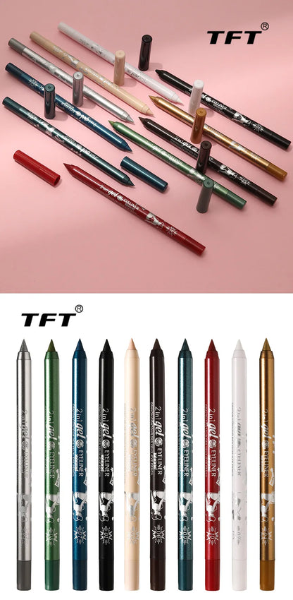 Waterproof Eyeliner Long Lasting Pencil Colourful Pigment Blue Black White Color Gel Eye Liner Pen Makeup Eye Beauty Cosmetics