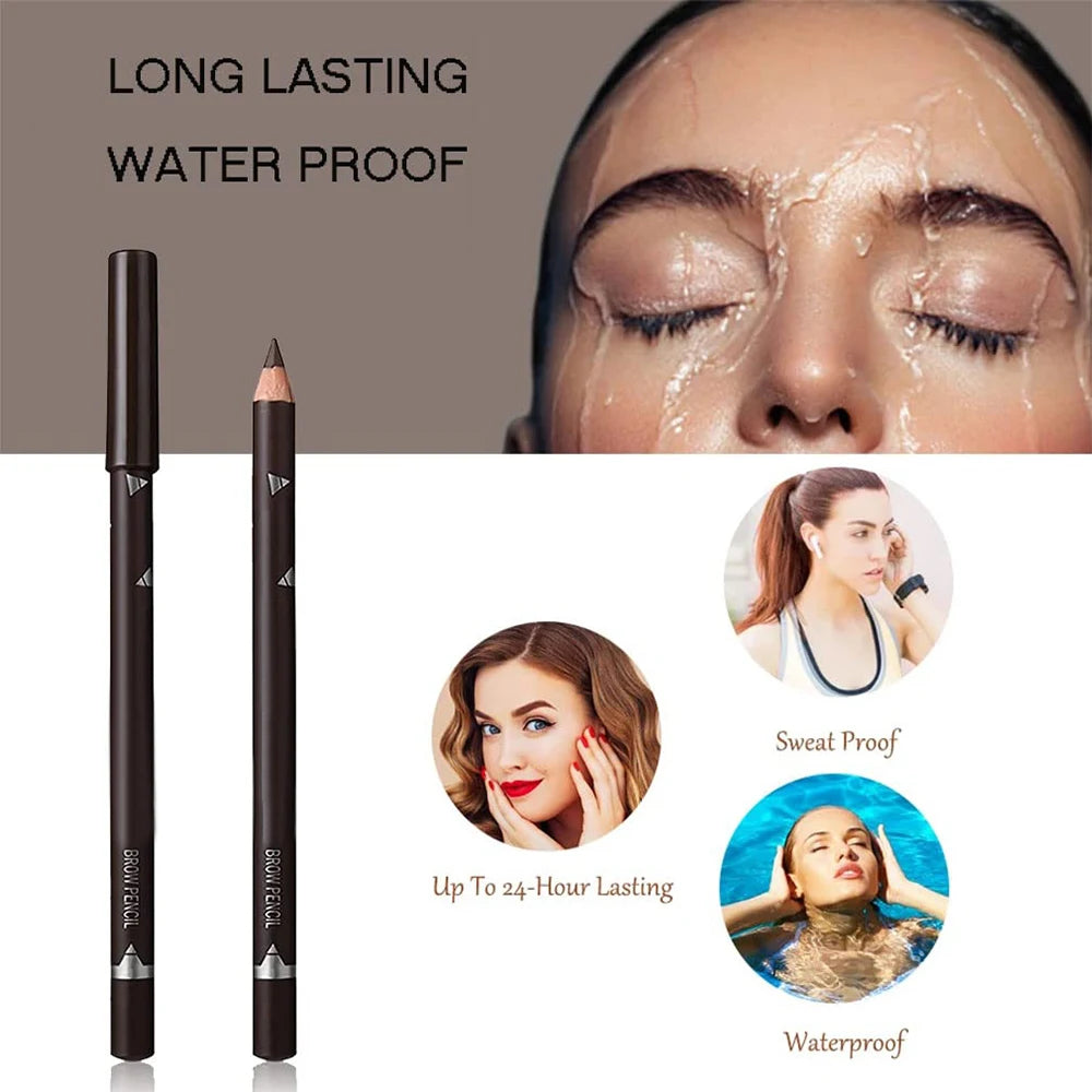 6/12Pcs Eye Brow Pencil Waterproof Professional Women Eye Makeup Pen Easy Color Natural Black Brown Cosmetic Beauty Eyebrow Tool